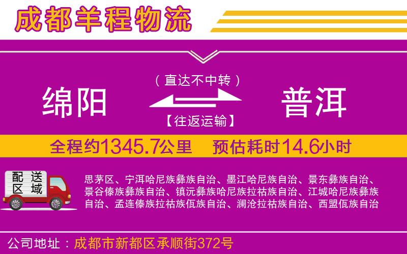 綿陽到普洱物流公司