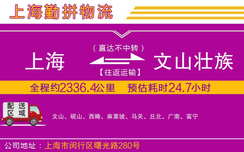 上海到文山壯族苗族自治州物流專線