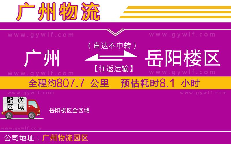 廣州到岳陽(yáng)樓區(qū)物流公司