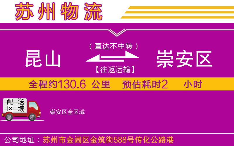 昆山到崇安區(qū)物流公司