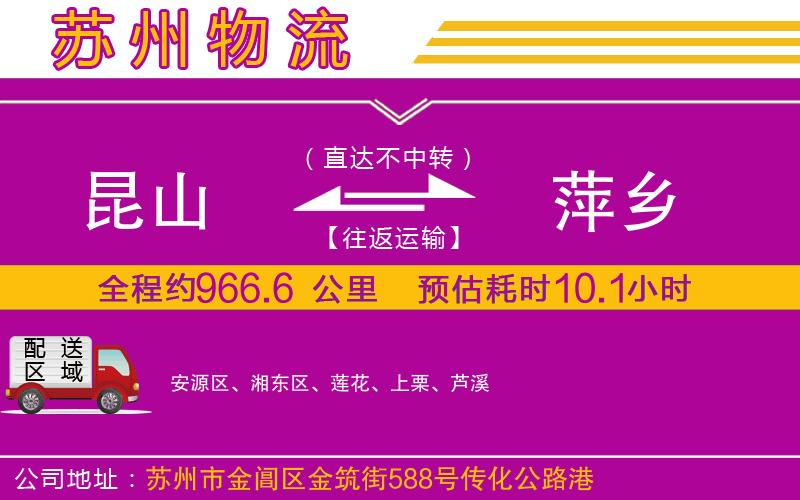 昆山到萍鄉(xiāng)物流公司