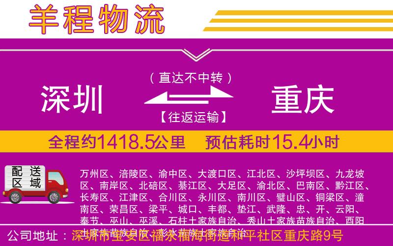 深圳到重慶貨運(yùn)公司