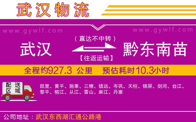 武漢到黔東南苗族侗族自治州貨運公司