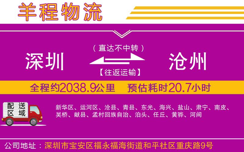 深圳到滄州物流公司