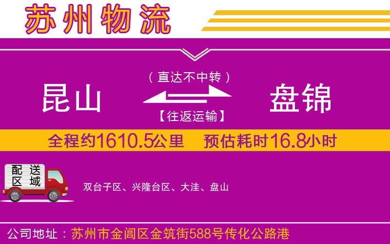 昆山到盤錦物流公司