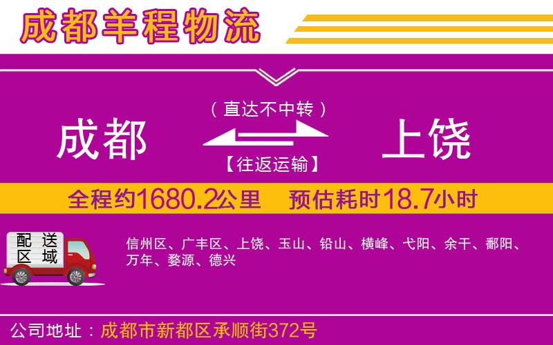 成都到上饒貨運公司
