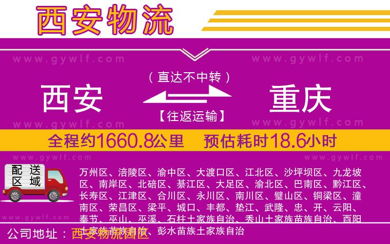西安到重慶物流公司