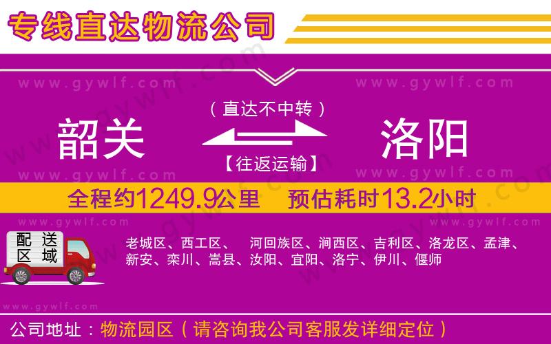 韶關(guān)到洛陽(yáng)物流公司