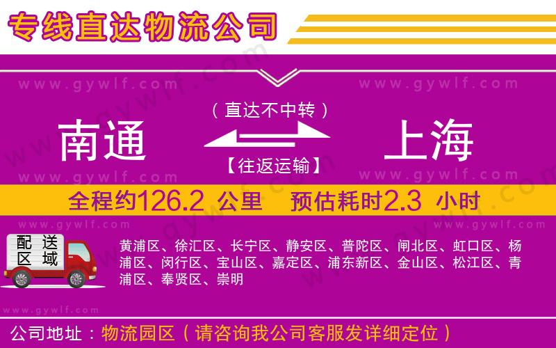 南通到上海物流公司