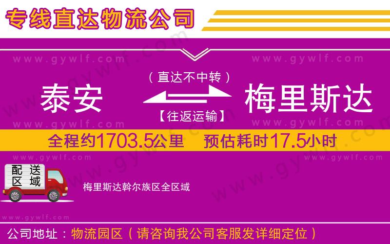 泰安到梅里斯達(dá)斡爾族區(qū)物流公司