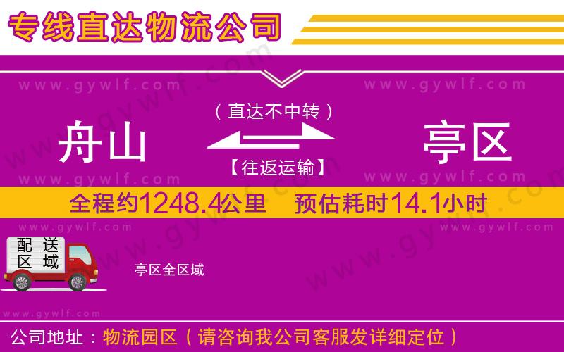 舟山到猇亭區(qū)物流公司