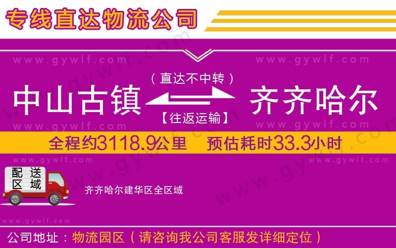 中山古鎮(zhèn)到齊齊哈爾建華區(qū)物流公司