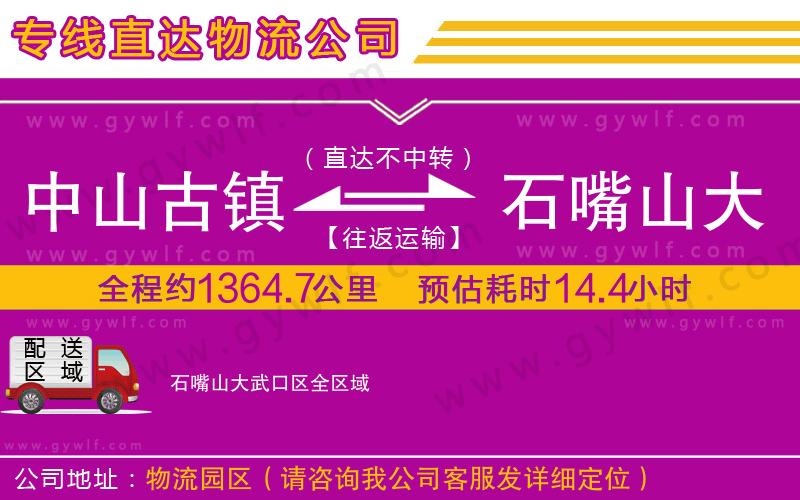 中山古鎮(zhèn)到石嘴山大武口區(qū)物流公司