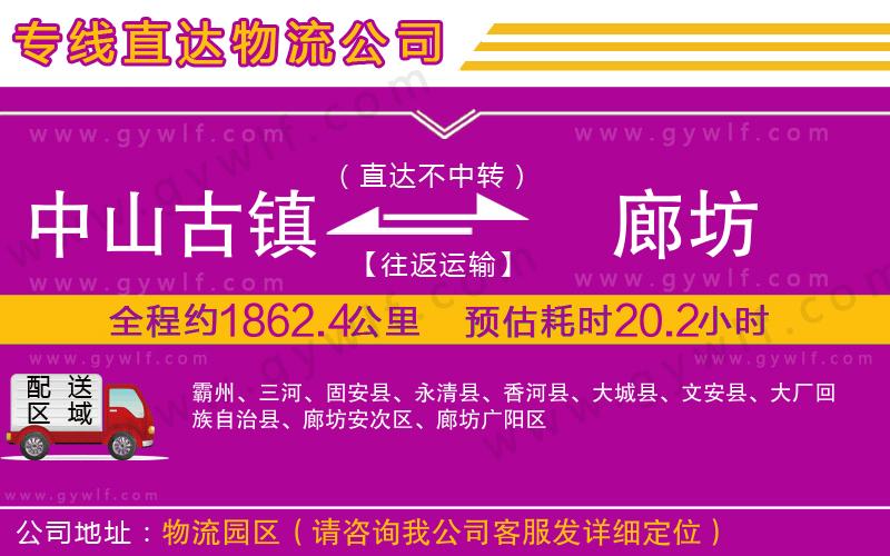 中山古鎮(zhèn)到廊坊物流公司