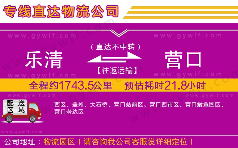 樂清到營口物流公司