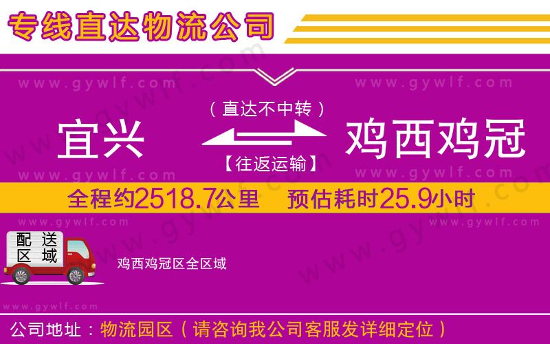 宜興到雞西雞冠區(qū)物流公司