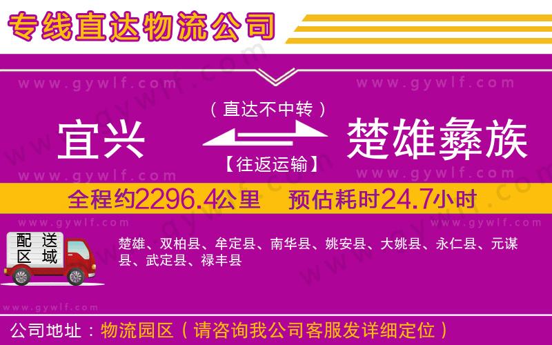 宜興到楚雄彝族自治州物流公司