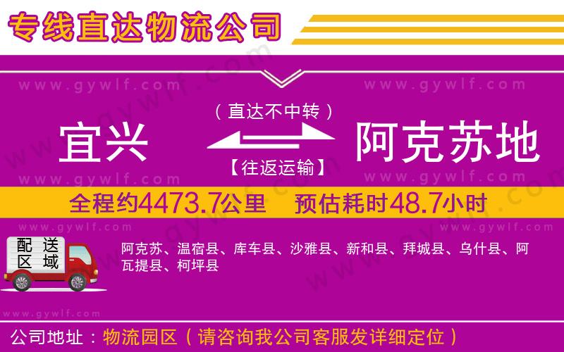 宜興到阿克蘇地區(qū)物流公司