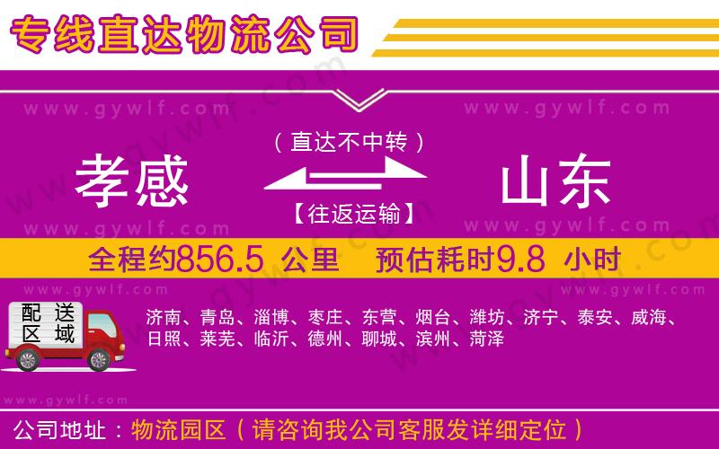 孝感到山東物流公司