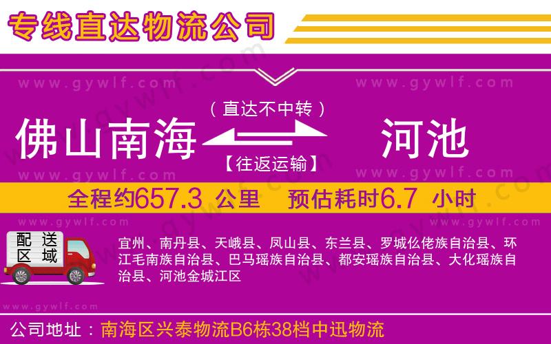 佛山南海到河池物流公司