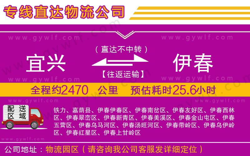 宜興到伊春物流公司