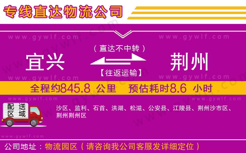 宜興到荊州物流公司