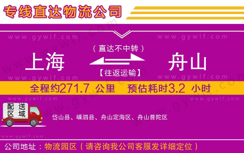 上海到舟山物流專線