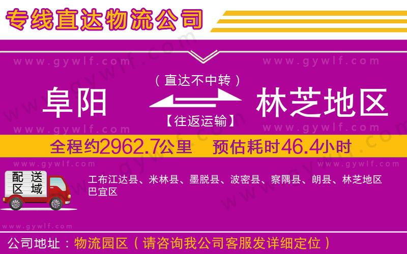阜陽(yáng)到林芝地區(qū)物流公司