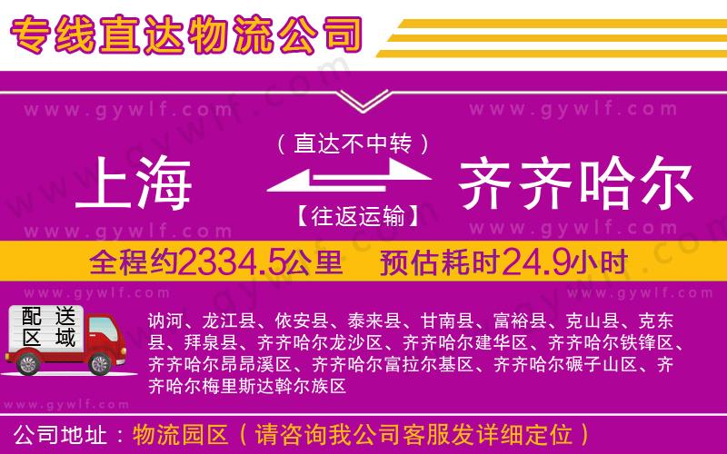 上海到齊齊哈爾貨運(yùn)專線
