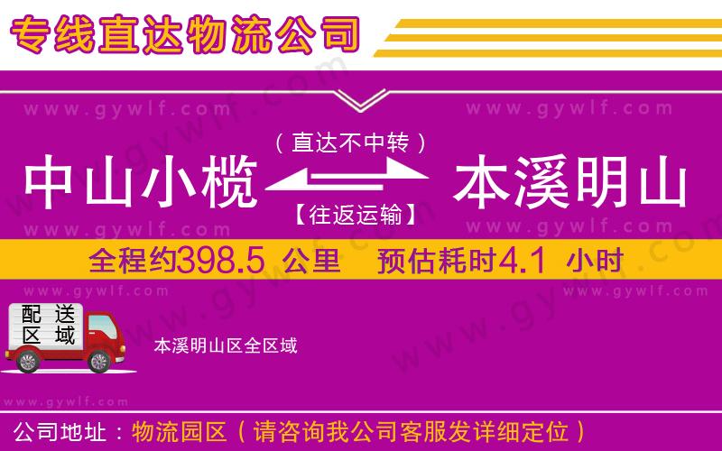 中山小欖到本溪明山區(qū)物流公司