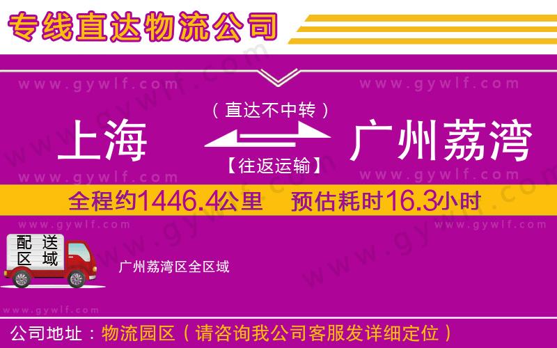 上海到廣州荔灣區(qū)物流專線