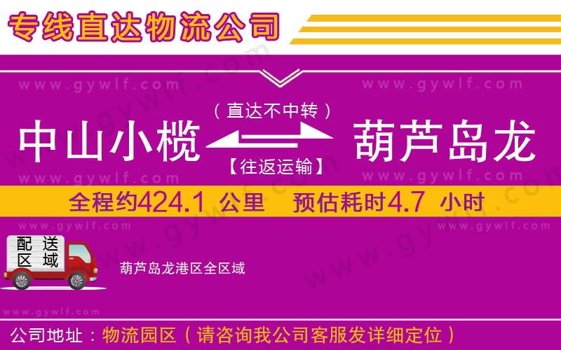 中山小欖到葫蘆島龍港區(qū)物流公司