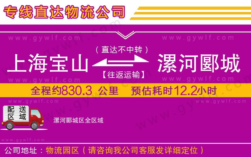 上海寶山區(qū)到漯河郾城區(qū)物流公司