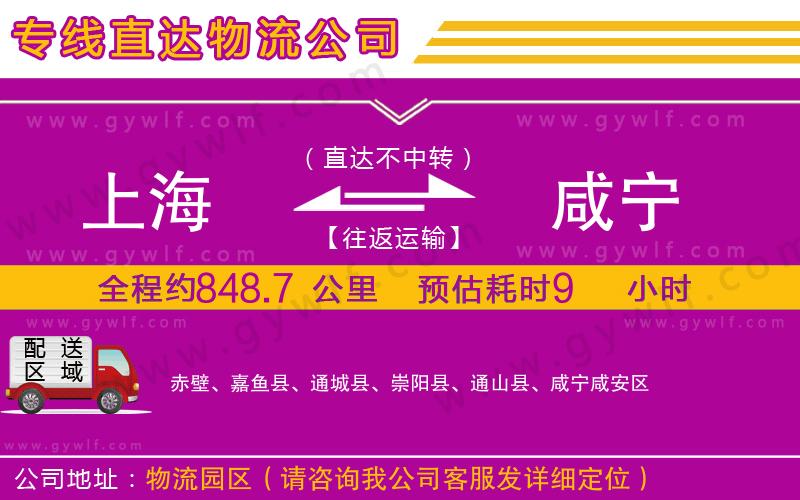 上海到咸寧物流專(zhuān)線(xiàn)