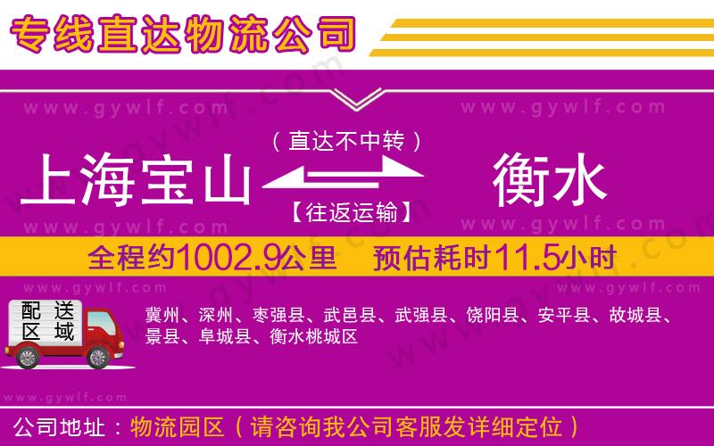 上海寶山區(qū)到衡水物流公司