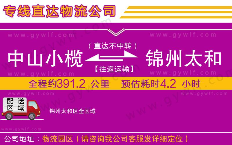 中山小欖到錦州太和區(qū)物流公司