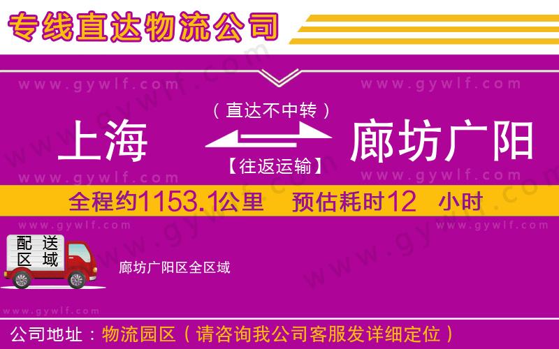 上海到廊坊廣陽(yáng)區(qū)物流專線