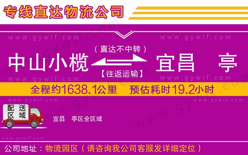 中山小欖到宜昌猇亭區(qū)物流公司