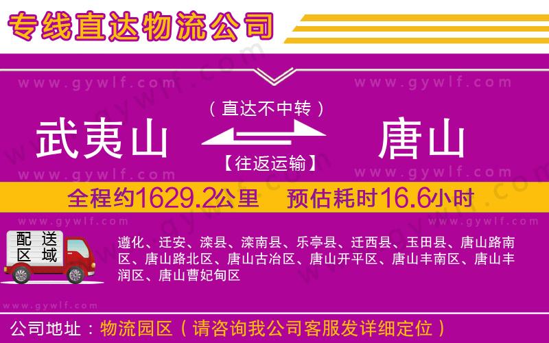 武夷山到唐山物流公司