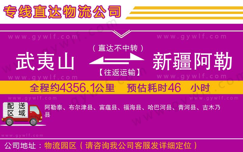 武夷山到新疆阿勒泰地區(qū)物流公司