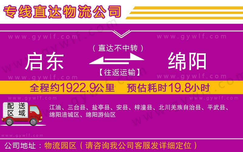 啟東到綿陽物流公司