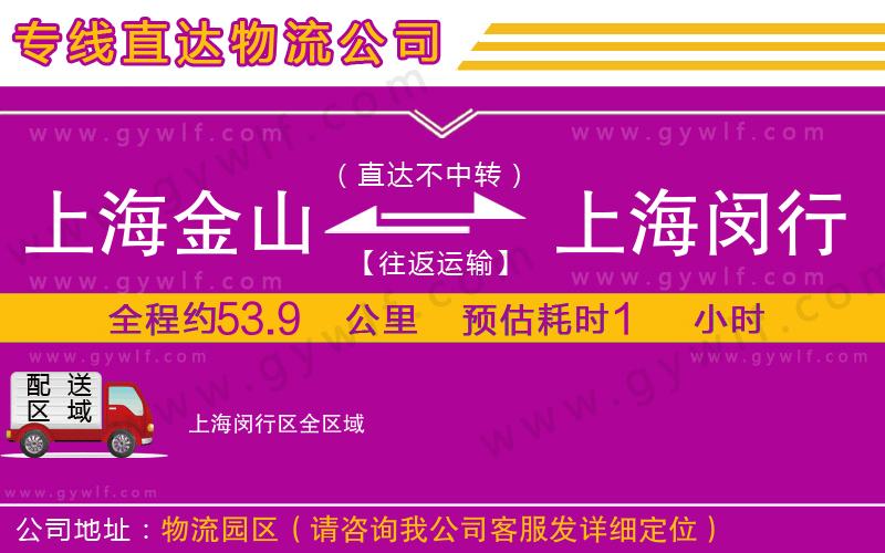 上海金山區(qū)到上海閔行區(qū)物流公司