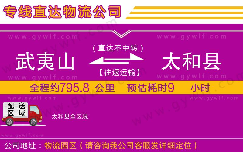 武夷山到太和縣物流公司