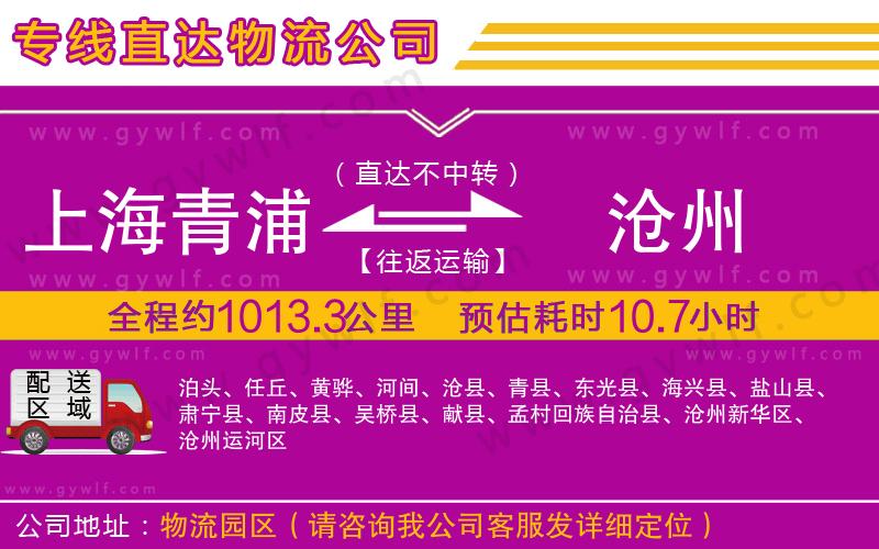 上海青浦區(qū)到滄州物流公司