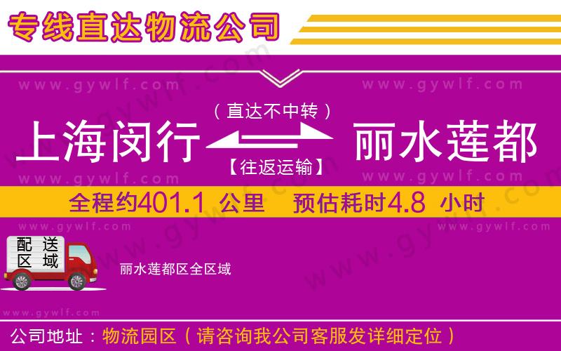 上海閔行區(qū)到麗水蓮都區(qū)物流公司