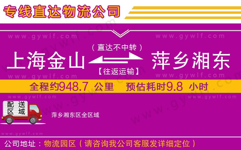 上海金山區(qū)到萍鄉(xiāng)湘東區(qū)物流公司