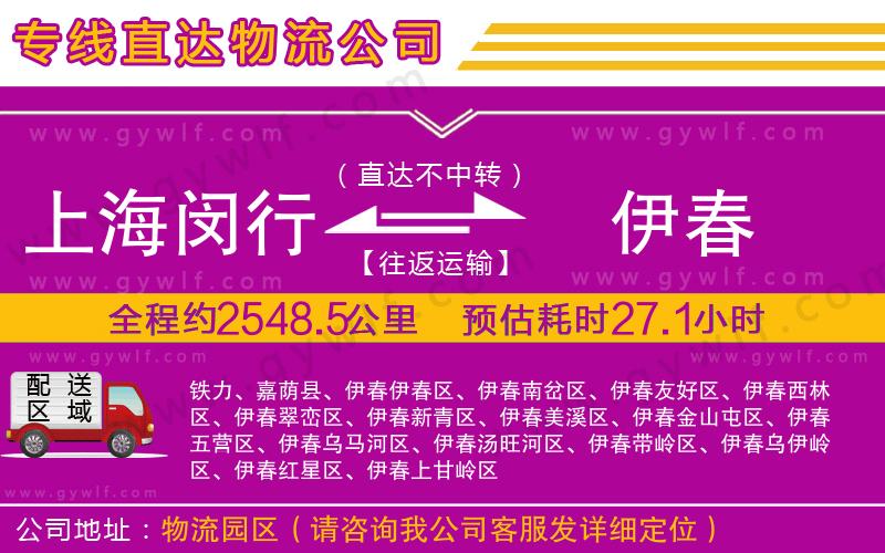 上海閔行區(qū)到伊春物流公司