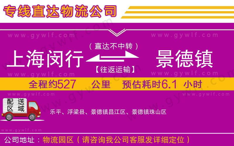 上海閔行區(qū)到景德鎮(zhèn)物流公司