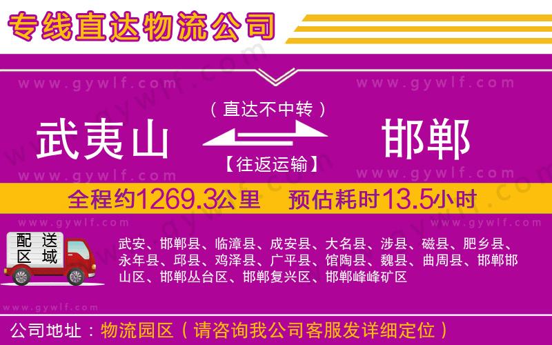 武夷山到邯鄲物流公司