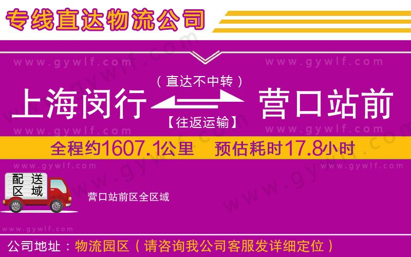 上海閔行區(qū)到營口站前區(qū)物流公司
